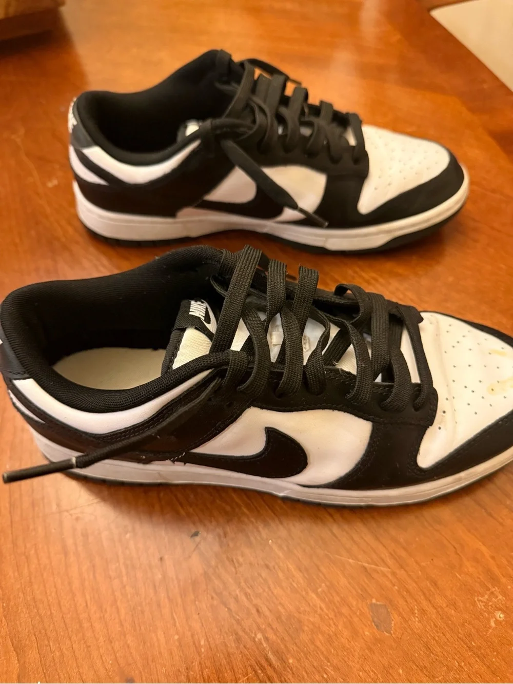 Black & White Panda Men’s Low-Top Leather Sneakers